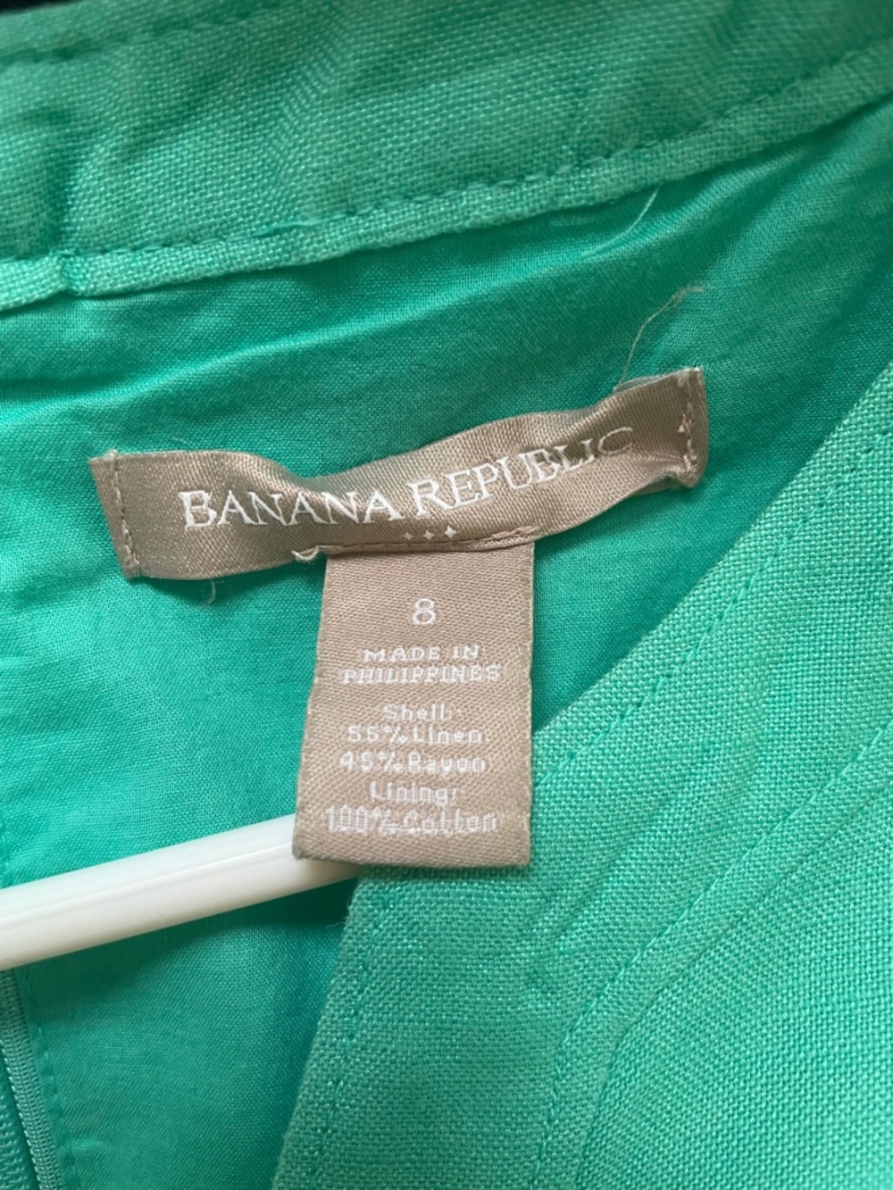 Banana Republic Teal / Green Linen Dress (Size 8) - Picture 3 of 5